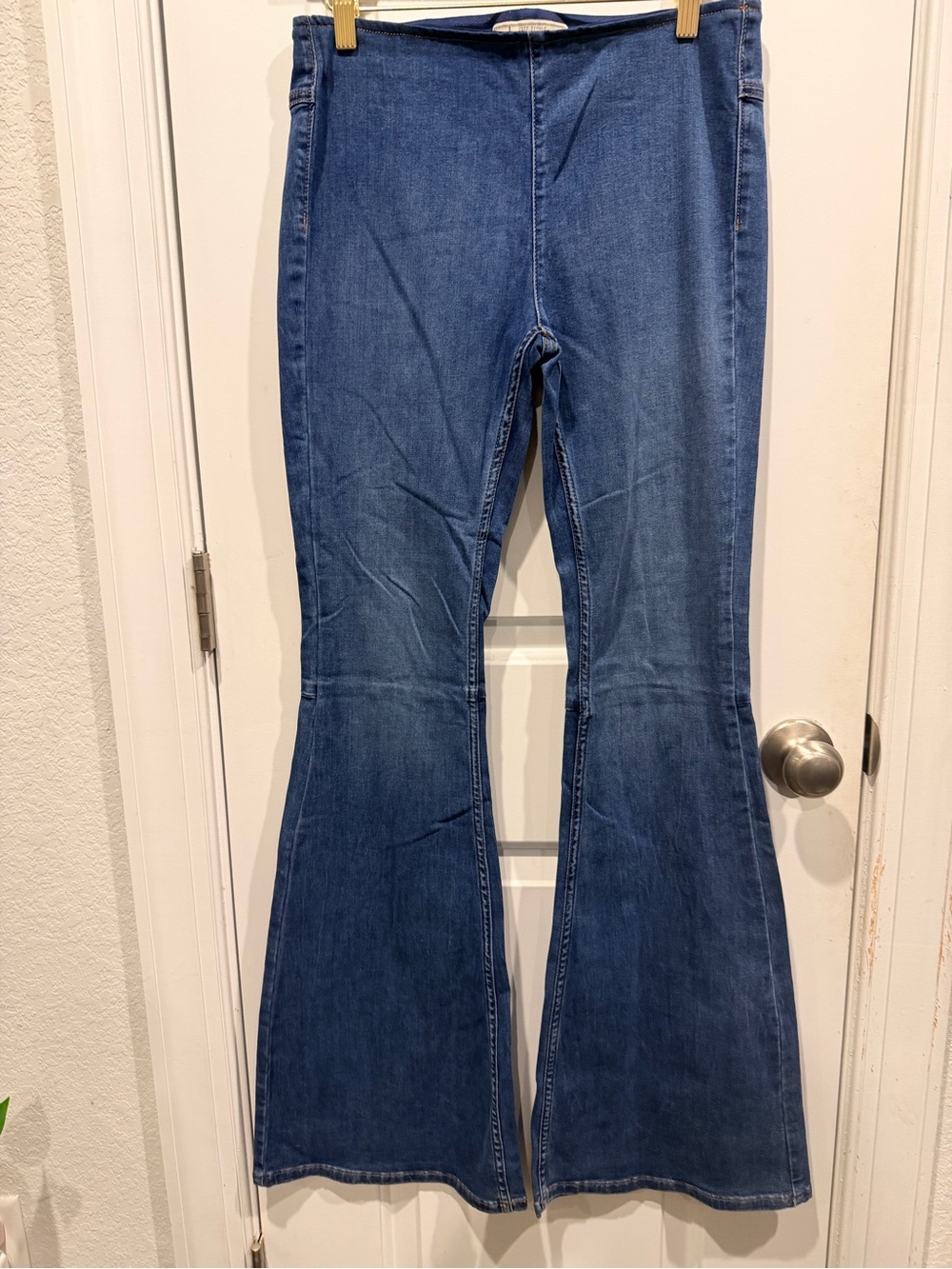 Free People FP Pull On Flare Jeans Dark Wash Stretch Denim Size 29R